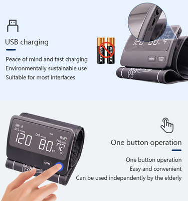 IP21 Electronic Home Medical Blood Pressure Monitors 2*60 Records Arm Style
